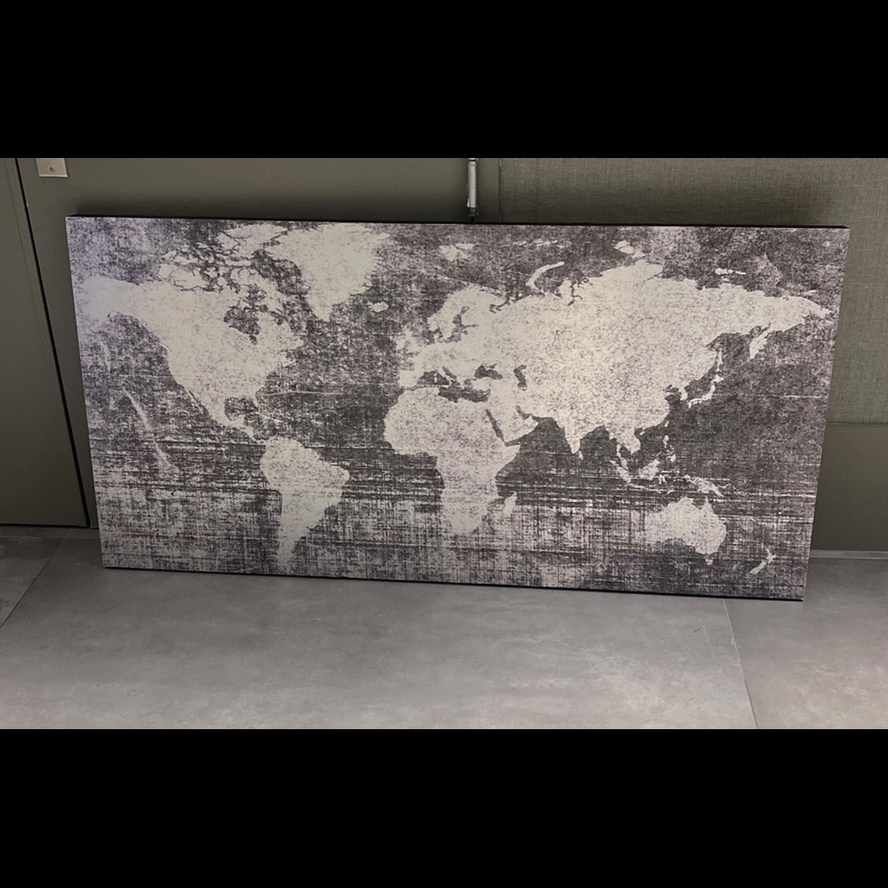 Wall Art. Flat World Map.